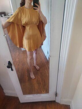 ZIMMERMANN Cape Sleeves Gold Eden Dress US 4